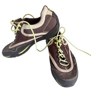 Reebok RBK Womens Brown Suede Ripstop Lime Green Trail Sneakers Low Top Shoes